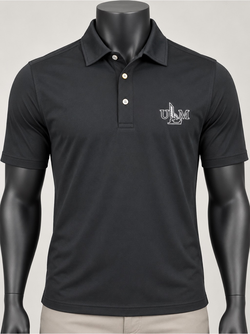 Peter Millar Summer Comfort ULM Warhawks Men’s Black Golf Polo Shirt Medium NWT